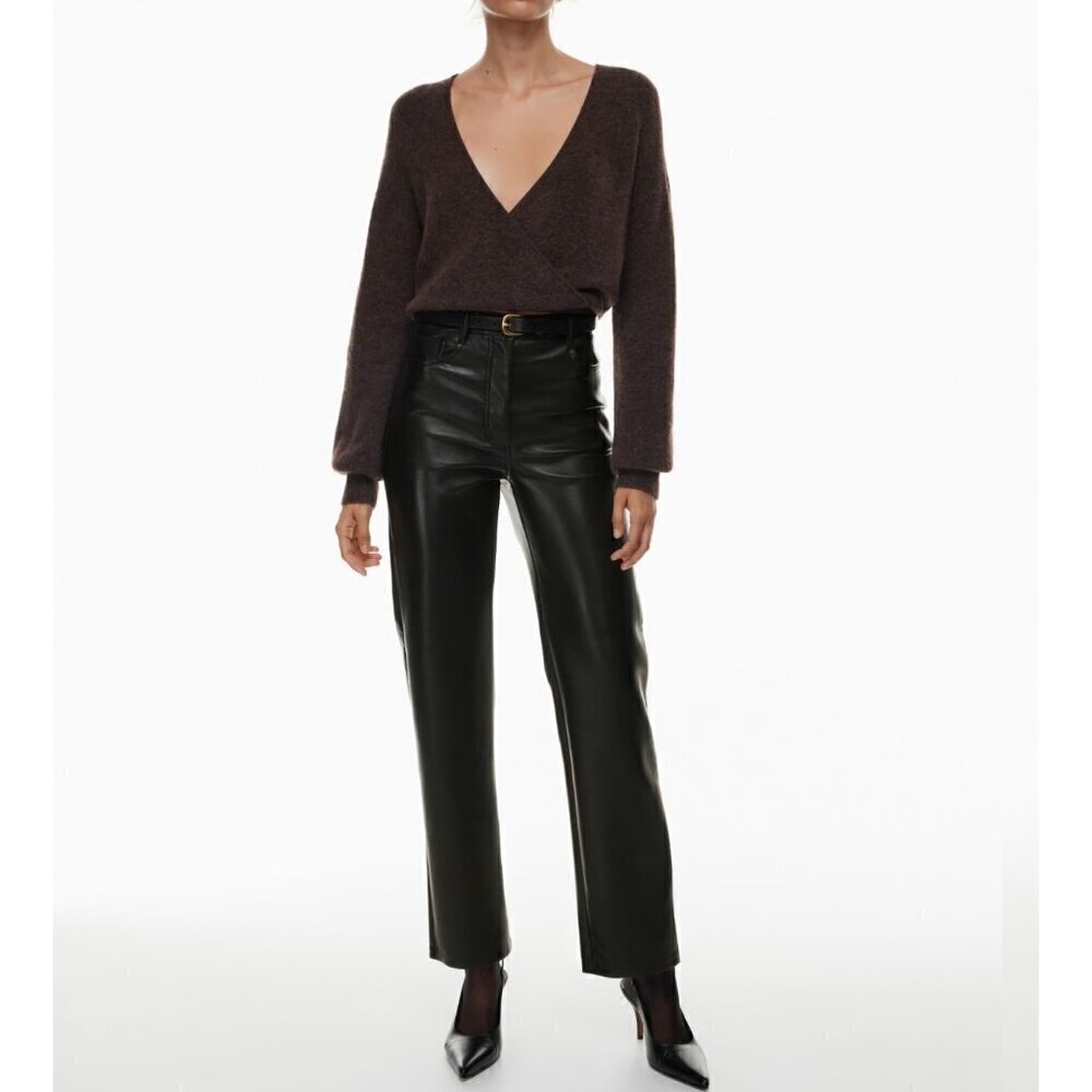 Aritzia Wilfred Faux leather Melina pants, Size  0